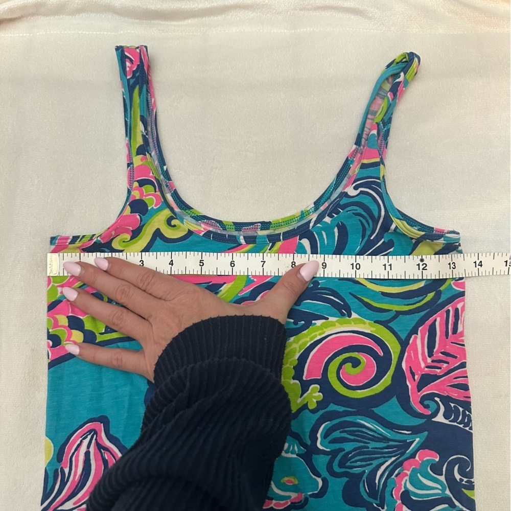 Lilly Pulitzer Tabbie Tank in Sea Blue XS 51519 - Picture 6 of 9
